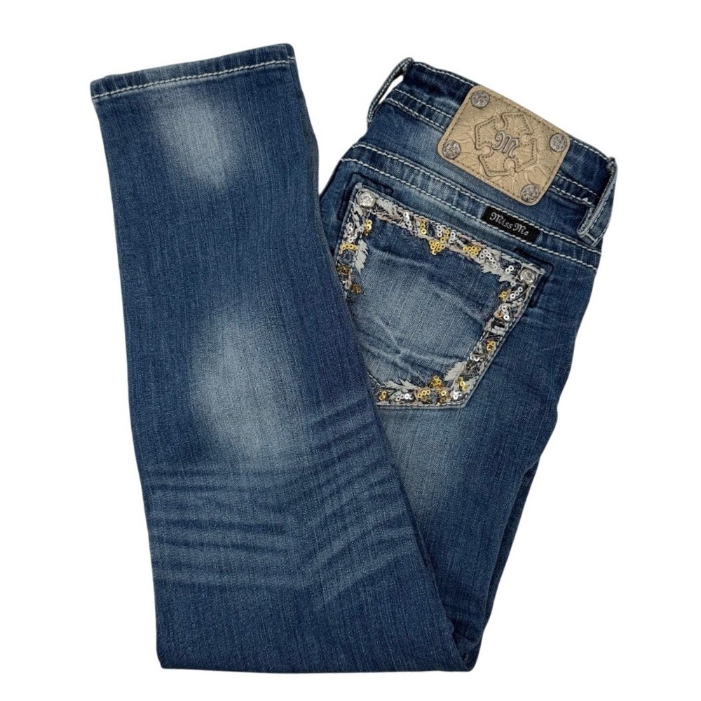 Miss Me Ankle Skinny Jeans Womens Size 29 Sequin Embellished Y2K Bling JP8715AK